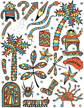 Cartoon elements Illustrazione stock