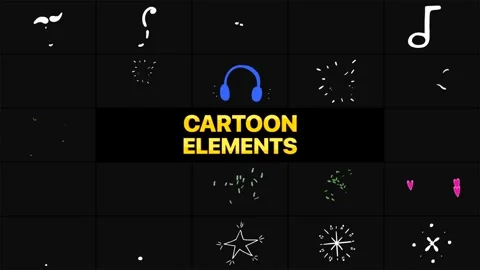 Cartoon Elements Motion Graphics Pack Stock Footage 252126915