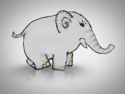 Cartoon Elephant Stock Footage 6957496