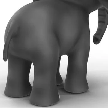 D Model Cartoon Elephant Rigged For Cinema D