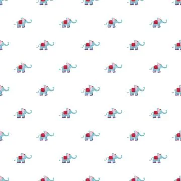 Cartoon elephant seamless pattern for kids background Stock Illustration