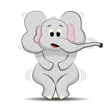 Cartoon elephant shaking pose Stock Illustration