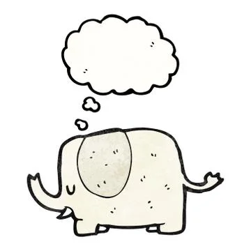 Cartoon elephant with thought bubble Illustrazione stock
