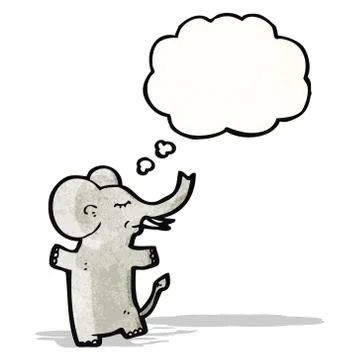 Cartoon elephant with thought bubble Illustrazione stock