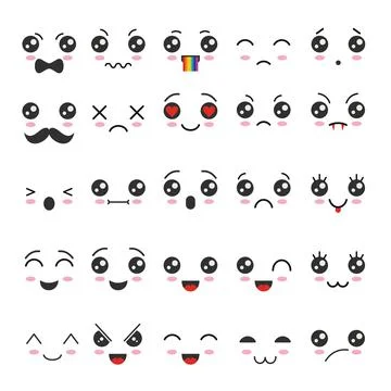 Cartoon emoticons set Stock Illustration