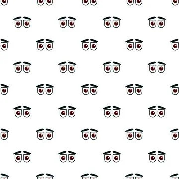 Cartoon emotion eyes seamless pattern expressing sadness イラスト素材