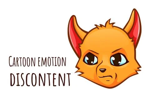 Cartoon emotion of fox -  discontent Stock Illustration