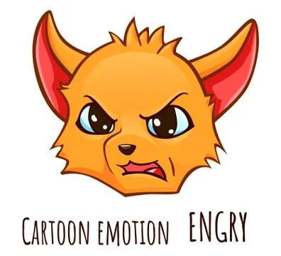 Cartoon emotion of fox - engry Illustrazione stock