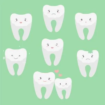 Cartoon emotions teeth Stock Illustration