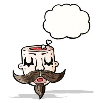 Cartoon empty head tattoo 스톡 일러스트