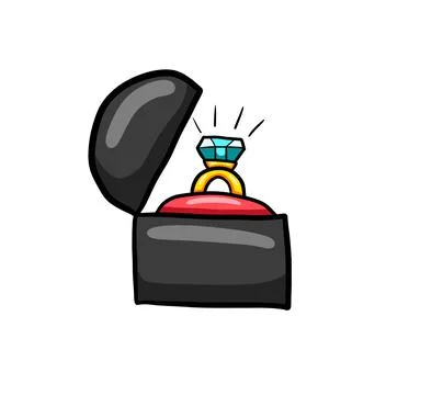 Cartoon Engagement Ring Stock Illustration