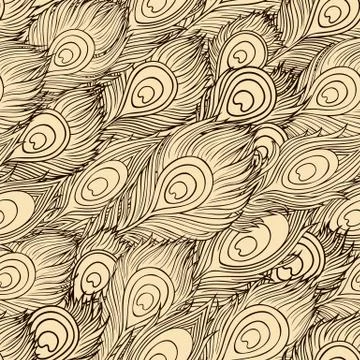 Cartoon ethnic vector Feathers seamless pattern Stock Illustration