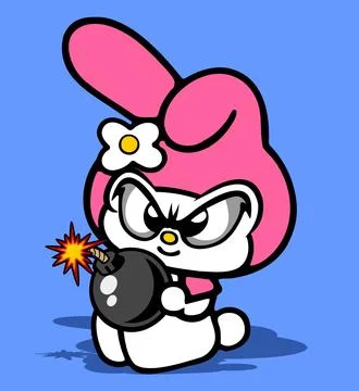 Cartoon evil doll vector template Stock Illustration