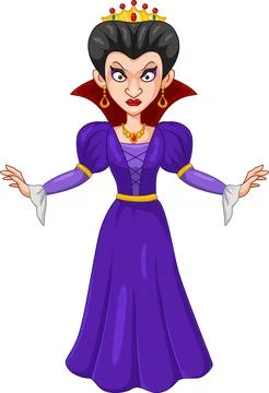 Cartoon evil queen on white background Ilustración de archivo