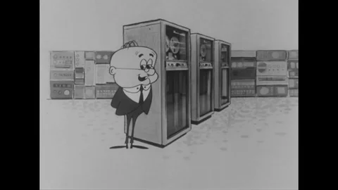 Cartoon explains importance of Social Security Number - 1950-1960 Stock Footage 99029522