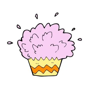 Cartoon exploding cupcake Illustrazione stock