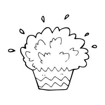 Cartoon exploding cupcake Stock Illustration