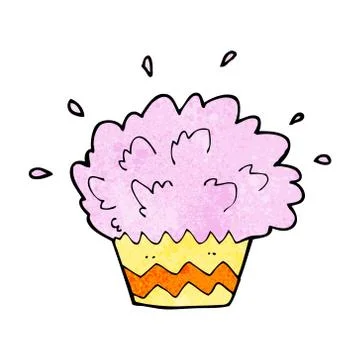 Cartoon exploding cupcake Illustrazione stock