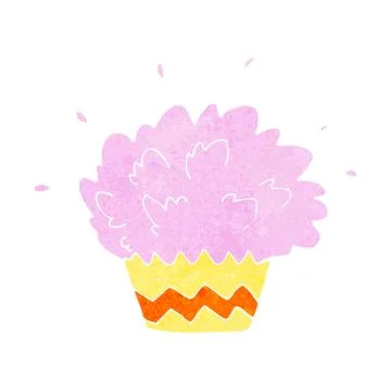 Cartoon exploding cupcake 스톡 일러스트