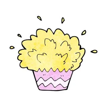 Cartoon exploding cupcake Illustrazione stock