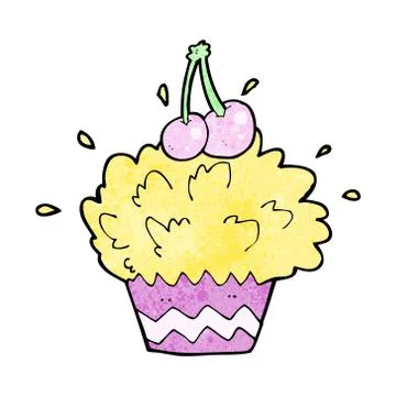 Cartoon exploding cupcake Illustrazione stock