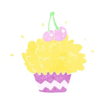 Cartoon exploding cupcake Illustrazione stock