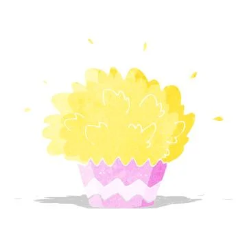 Cartoon exploding cupcake 스톡 일러스트