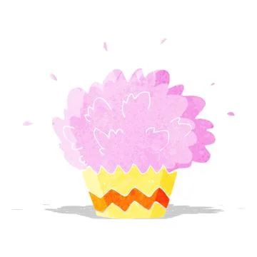 Cartoon exploding cupcake Illustrazione stock