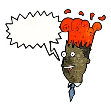 Cartoon exploding head man 스톡 일러스트
