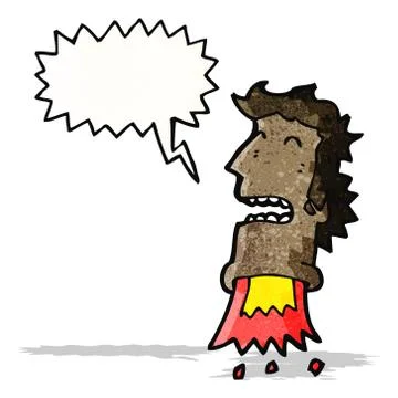 Cartoon exploding rocket stress head man Stock Illustration