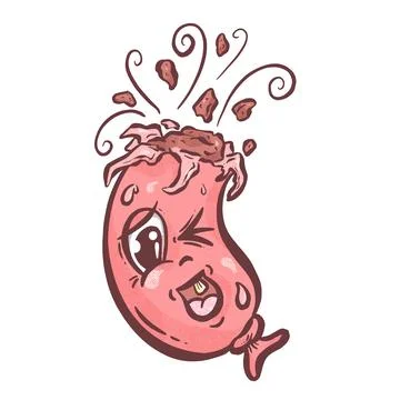 A Cartoon Exploding Sausage or Weenie Dog With a Happy Face Cartoon イラスト素材