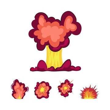 Cartoon explosion and blast effects collection イラスト素材