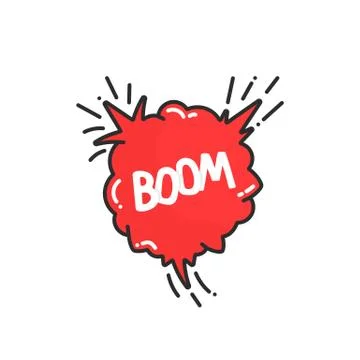 Cartoon explosion boom in comic book Stock Illustration