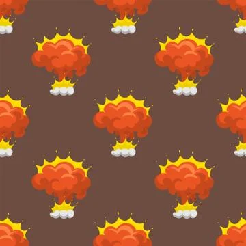Cartoon explosion boom effect seamless pattern animation game sprite sheet Stock Illustration