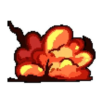 Cartoon explosion burst effect with smoke and fire Stock Illustration