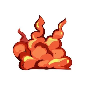 Cartoon explosion cloud illustrating comic boom fire effect Stock Illustration