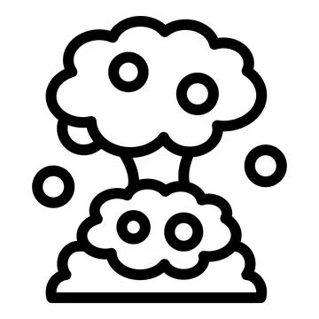 Cartoon explosion cloud line art Stock Illustration
