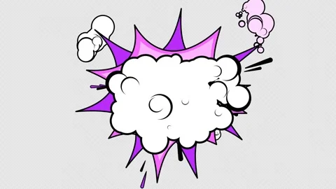 Cartoon explosion creating a blank area on the Alpha channel Stock Footage 307608748