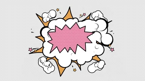 Cartoon explosion creating a blank area on the Alpha channel Stock Footage 317313937