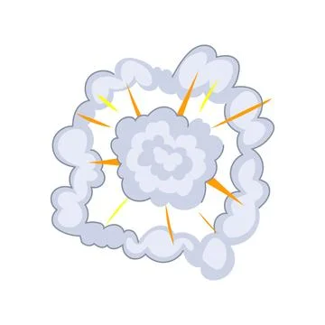 Cartoon explosion creating a blast of smoke and dust Stock Illustration