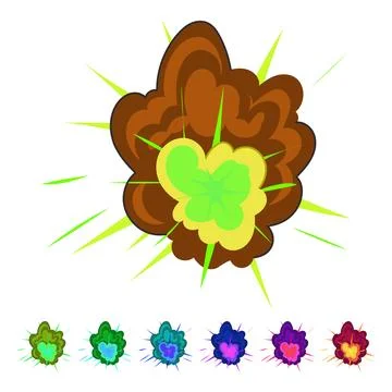 Cartoon explosion creating a powerful blast effect graphic Stock Illustration
