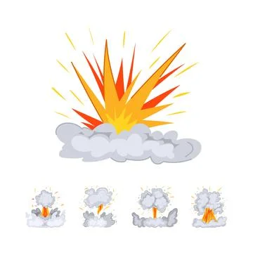 Cartoon explosion creating a powerful impact blast effect Stock Illustration
