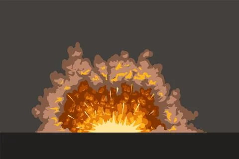 Cartoon explosion on dark surface 스톡 일러스트