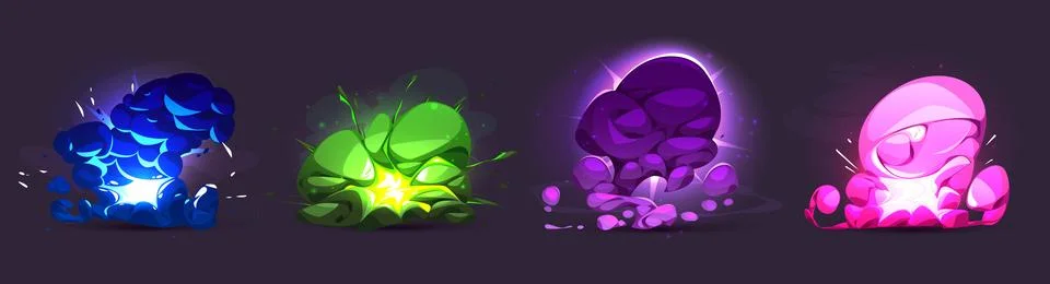 Cartoon explosion effect - game ui asset Stock Illustration