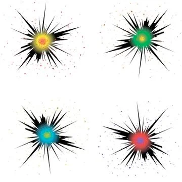 Cartoon Explosion Effect with Particles イラスト素材