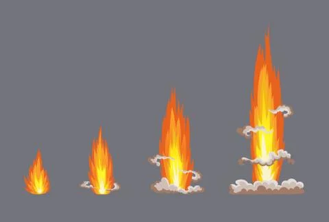 Cartoon explosion effect with smoke. Comic boom effect, explode flash, bomb Stock Illustration