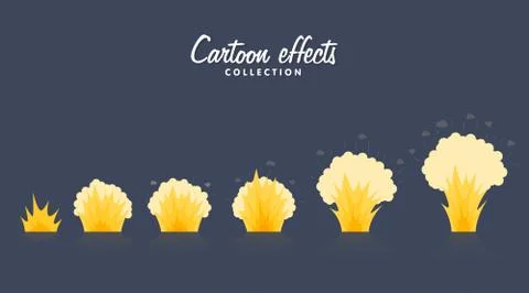 Cartoon explosion effect with smoke. Illustrazione stock