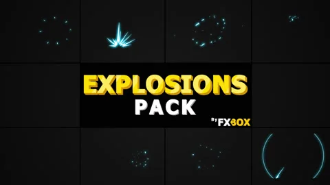Cartoon Explosion Elements Pack Stock Footage 130915247
