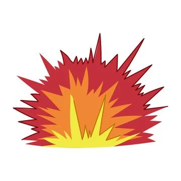 Cartoon explosion graphic creating a powerful blast effect Stock Illustration