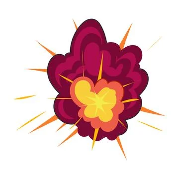 Cartoon explosion graphic creating a powerful blast effect Stock Illustration